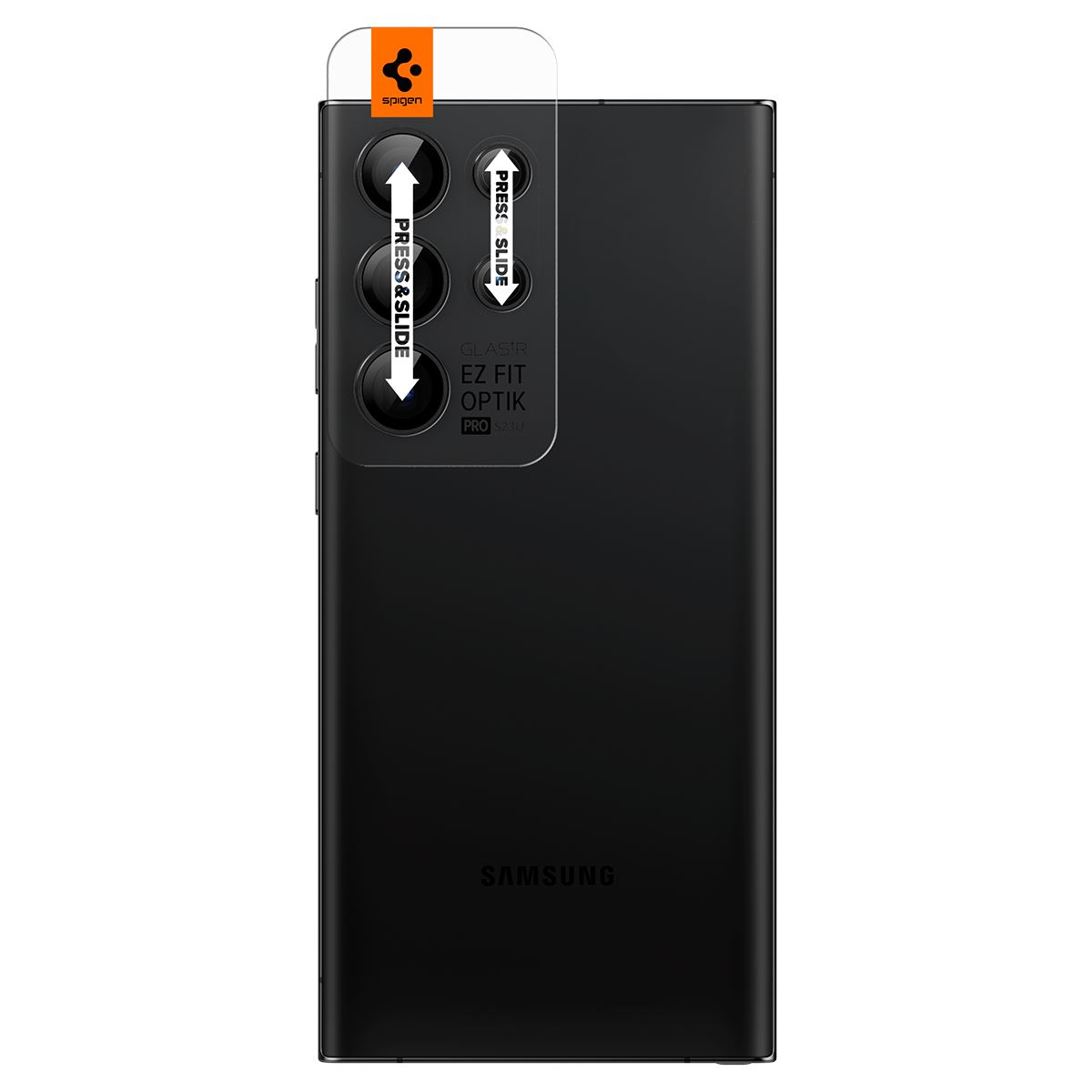 Spigen Glass EZ Fit Optik Pro 2 Pack, black - Samsung Galaxy S23 Ultra (2)