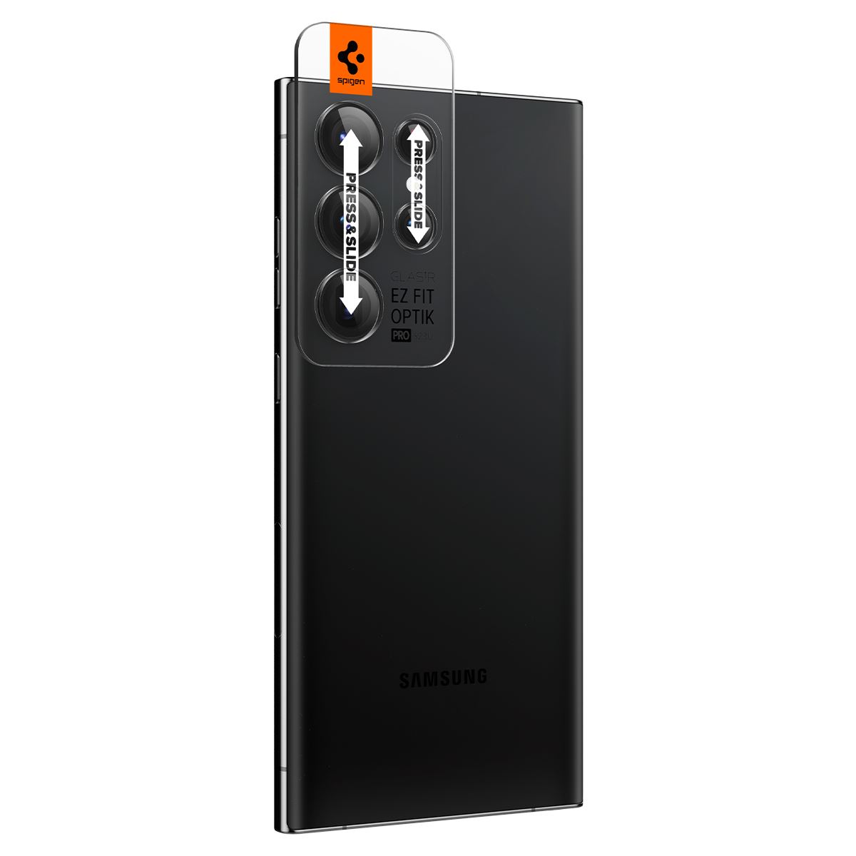 Spigen Glass EZ Fit Optik Pro 2 Pack, black - Samsung Galaxy S23 Ultra (7)