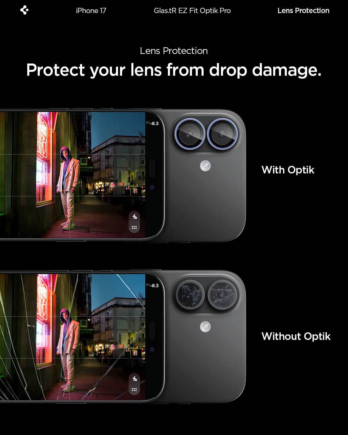 Spigen Glass tR EZ Fit Optik Pro 2 Pack, blue - iPhone 17 (10)