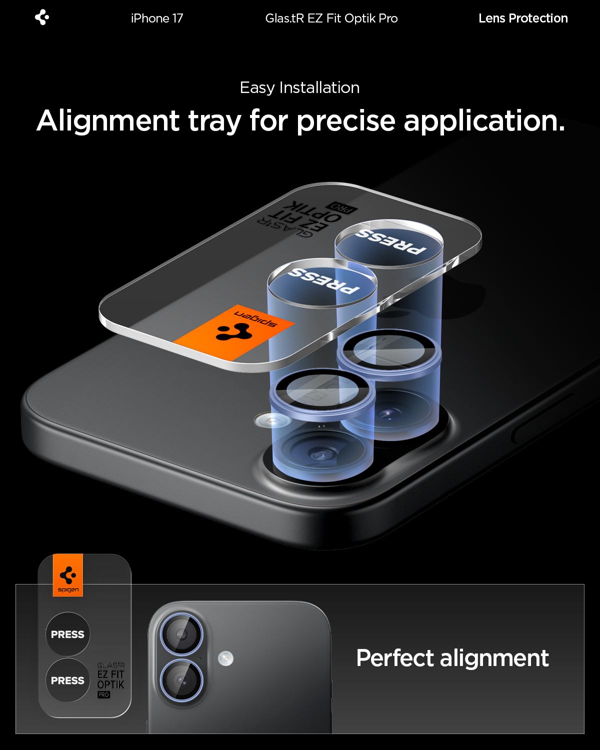 Spigen Glass tR EZ Fit Optik Pro 2 Pack, blue - iPhone 17 (9)