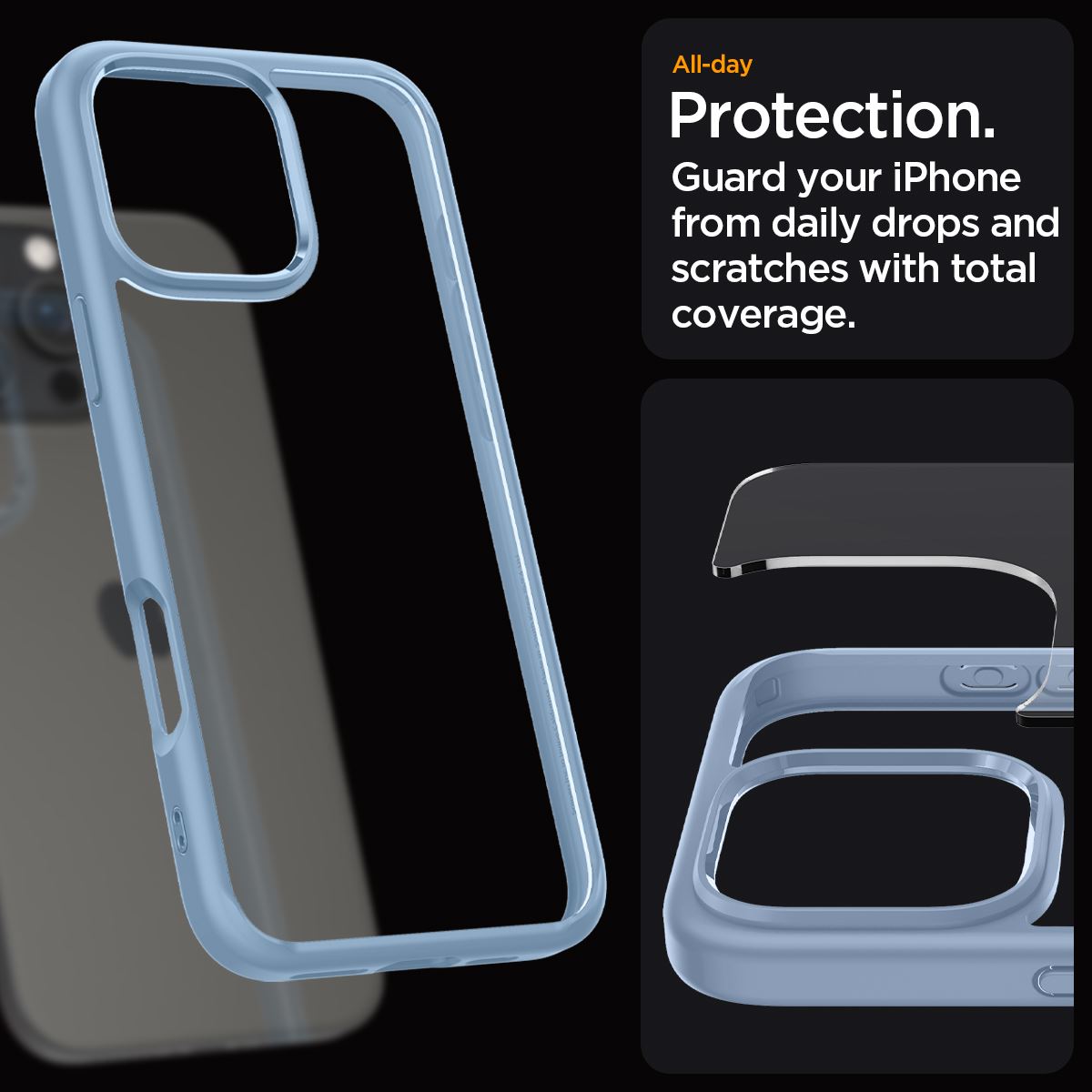 Spigen Crystal Hybrid, sierra blue - iPhone 16 Pro Max (12)