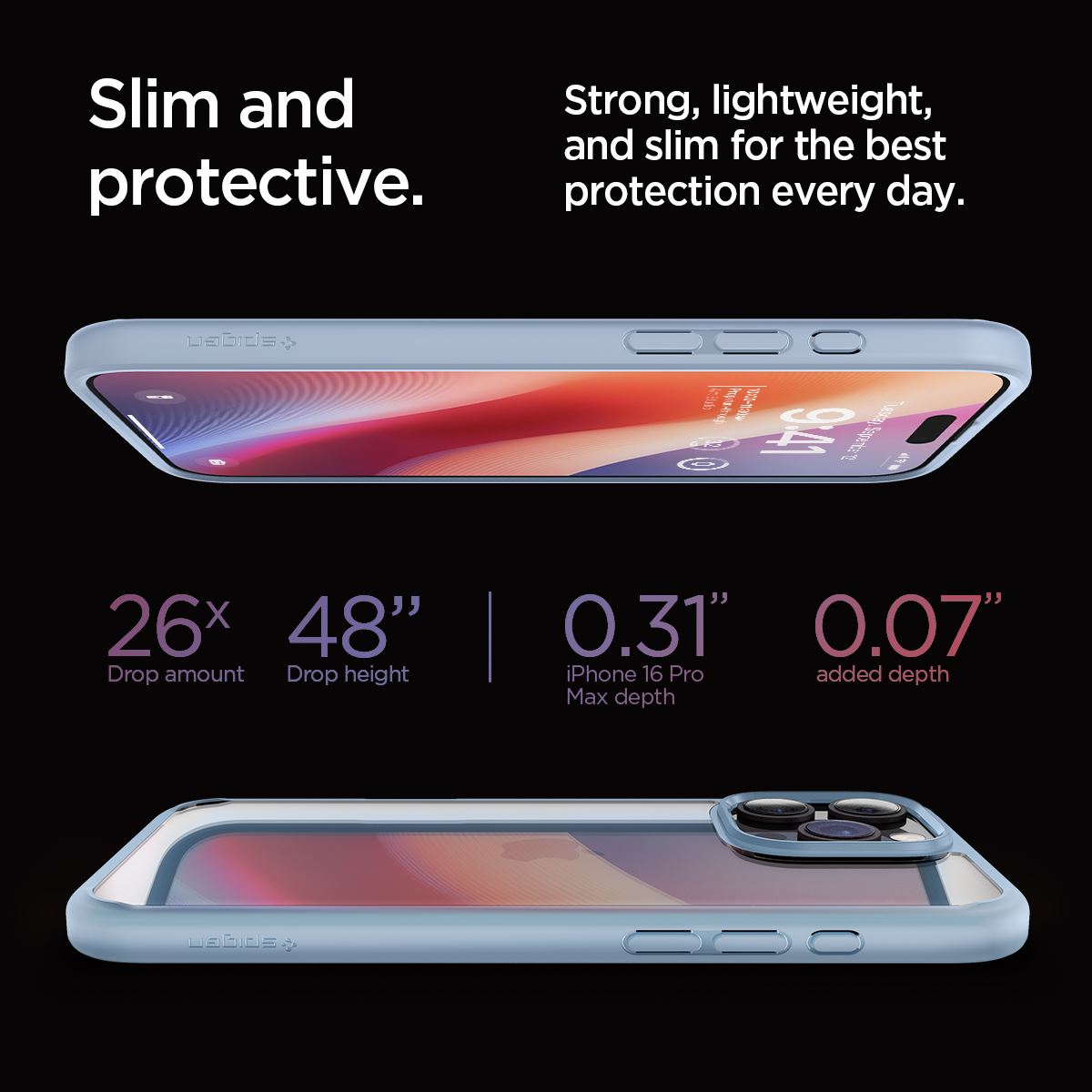 Spigen Crystal Hybrid, sierra blue - iPhone 16 Pro Max (13)