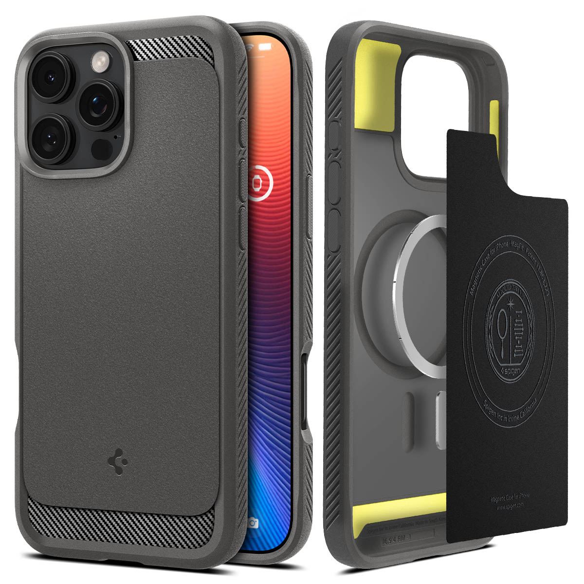 Spigen Rugged Armor MagSafe, gray - iPhone 16 Pro Max