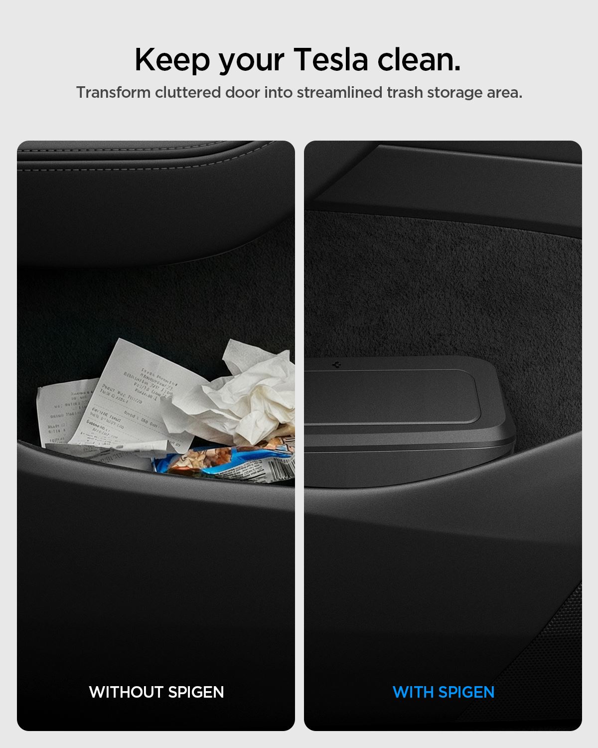 Spigen Tesla Car Trash Can, black - Tesla Model Y(Juniper) (14)