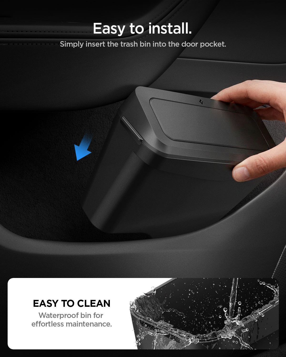 Spigen Tesla Car Trash Can, black - Tesla Model Y(Juniper) (15)