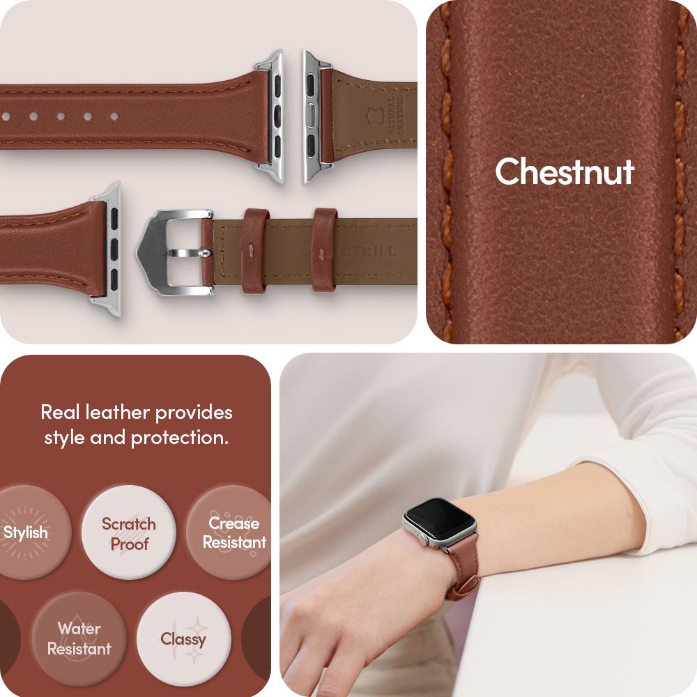 Spigen Kajuk Watch Band, chestnut - Apple Watch 41mm/40mm/38mm (10)