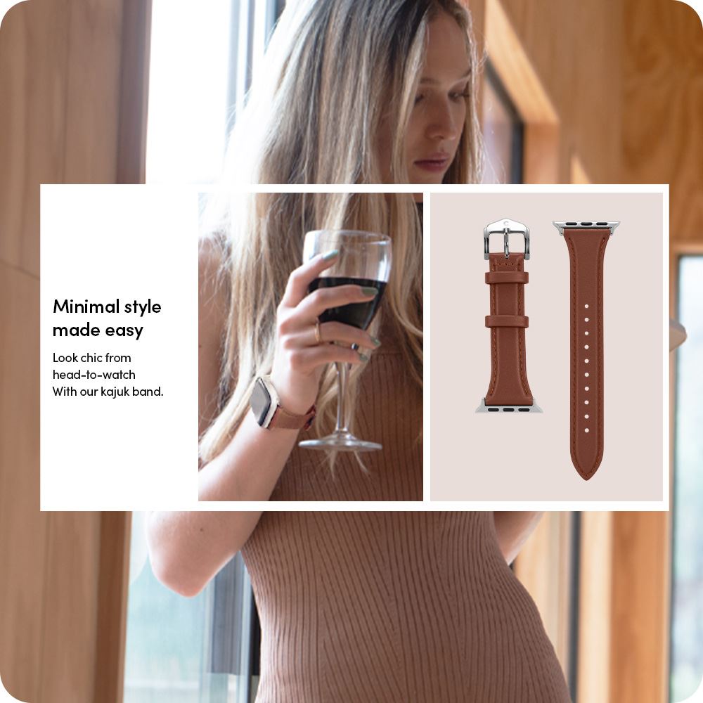 Spigen Kajuk Watch Band, chestnut - Apple Watch 41mm/40mm/38mm (9)