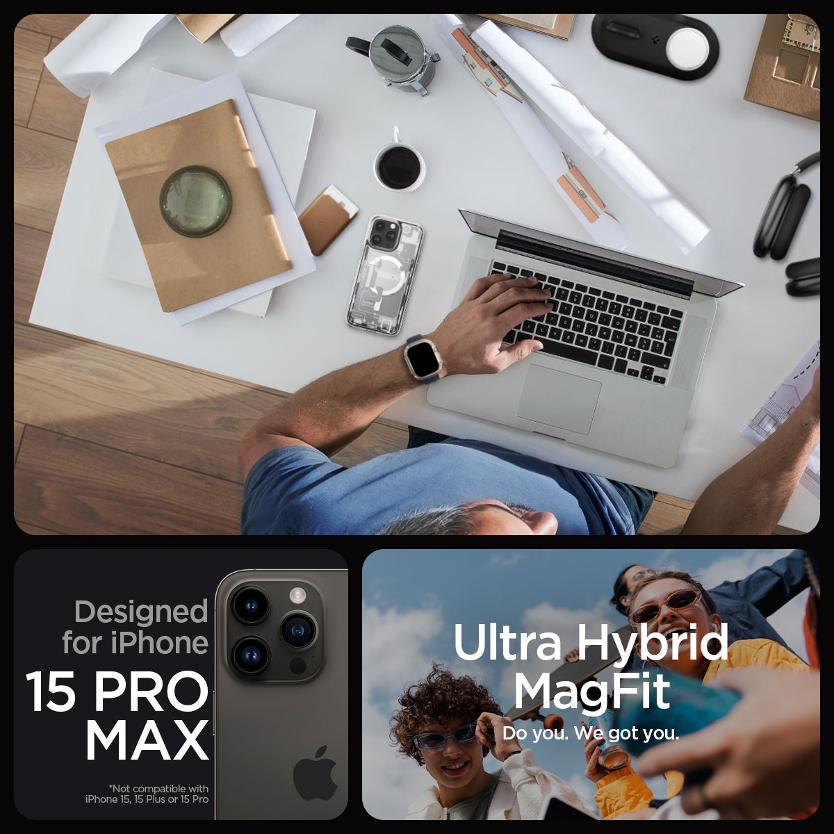 Spigen Ultra Hybrid MagSafe, zero one white - iPhone 15 Pro Max (11)
