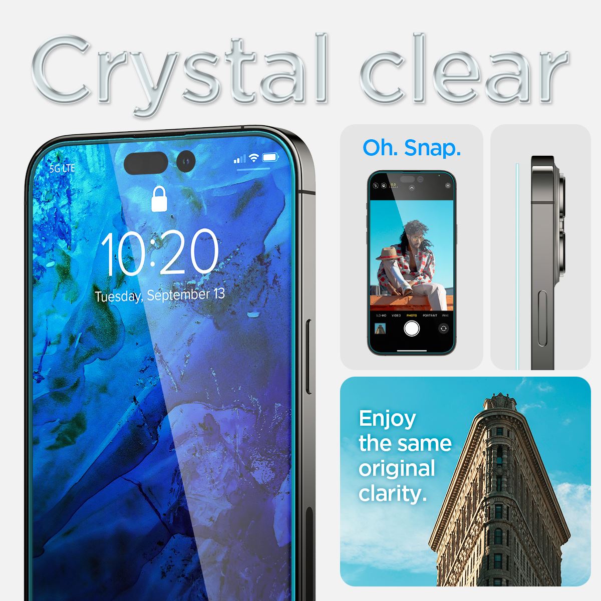 Spigen Glass tR EZ Fit 2 Pack, Transparency Sensor Protection - iPhone 14 Pro Max (10)