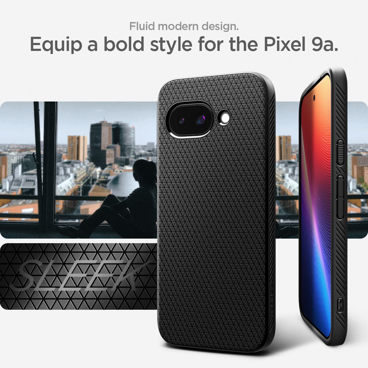 Spigen Liquid Air, matte black - Google Pixel 9a (13)