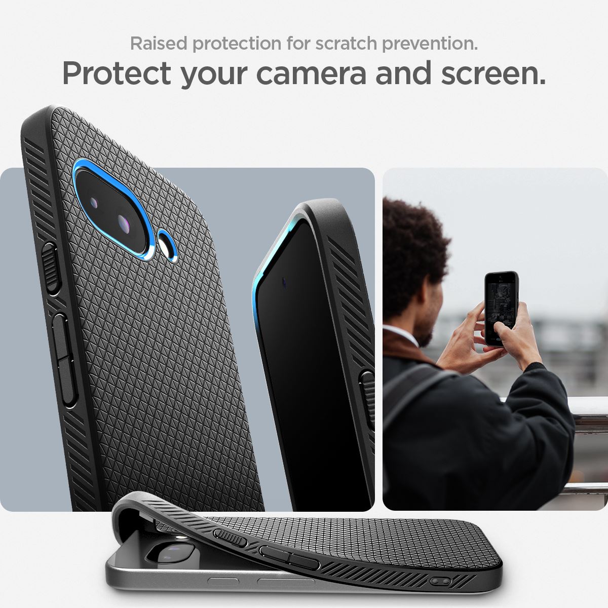 Spigen Liquid Air, matte black - Google Pixel 9a (15)