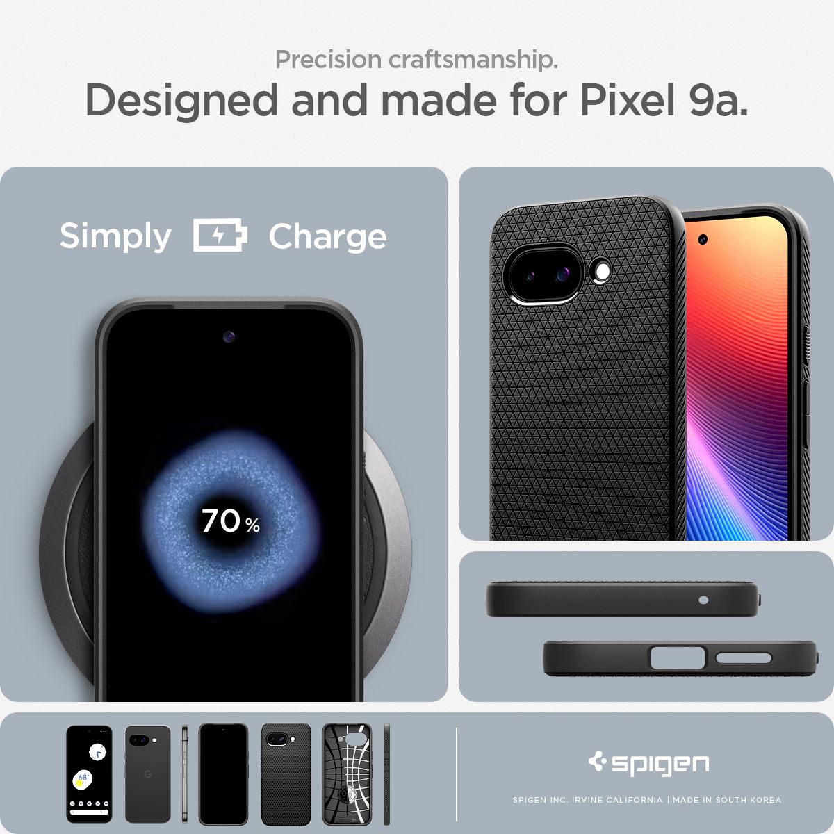 Spigen Liquid Air, matte black - Google Pixel 9a (17)