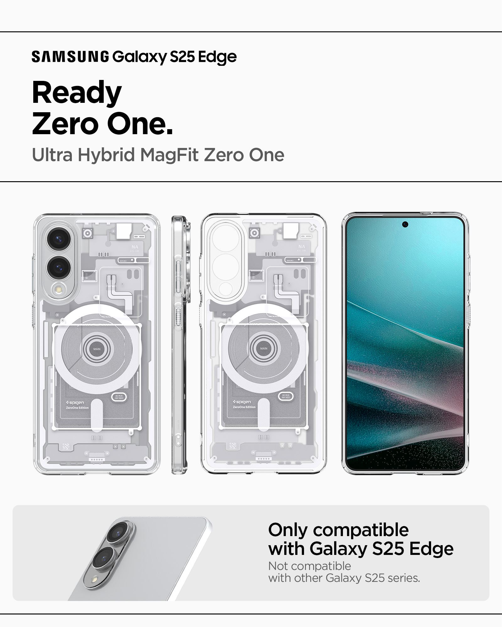 Spigen Ultra Hybrid MagSafe, zero one white - Samsung Galaxy S25 Edge (8)