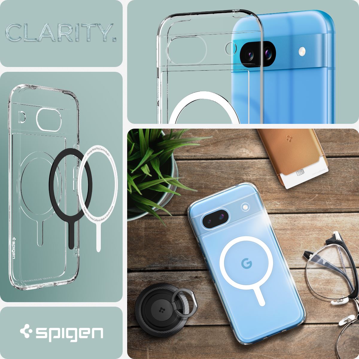 Spigen Ultra Hybrid OneTap Metal Ring MagSafe,  white - Google Pixel 8a (8)