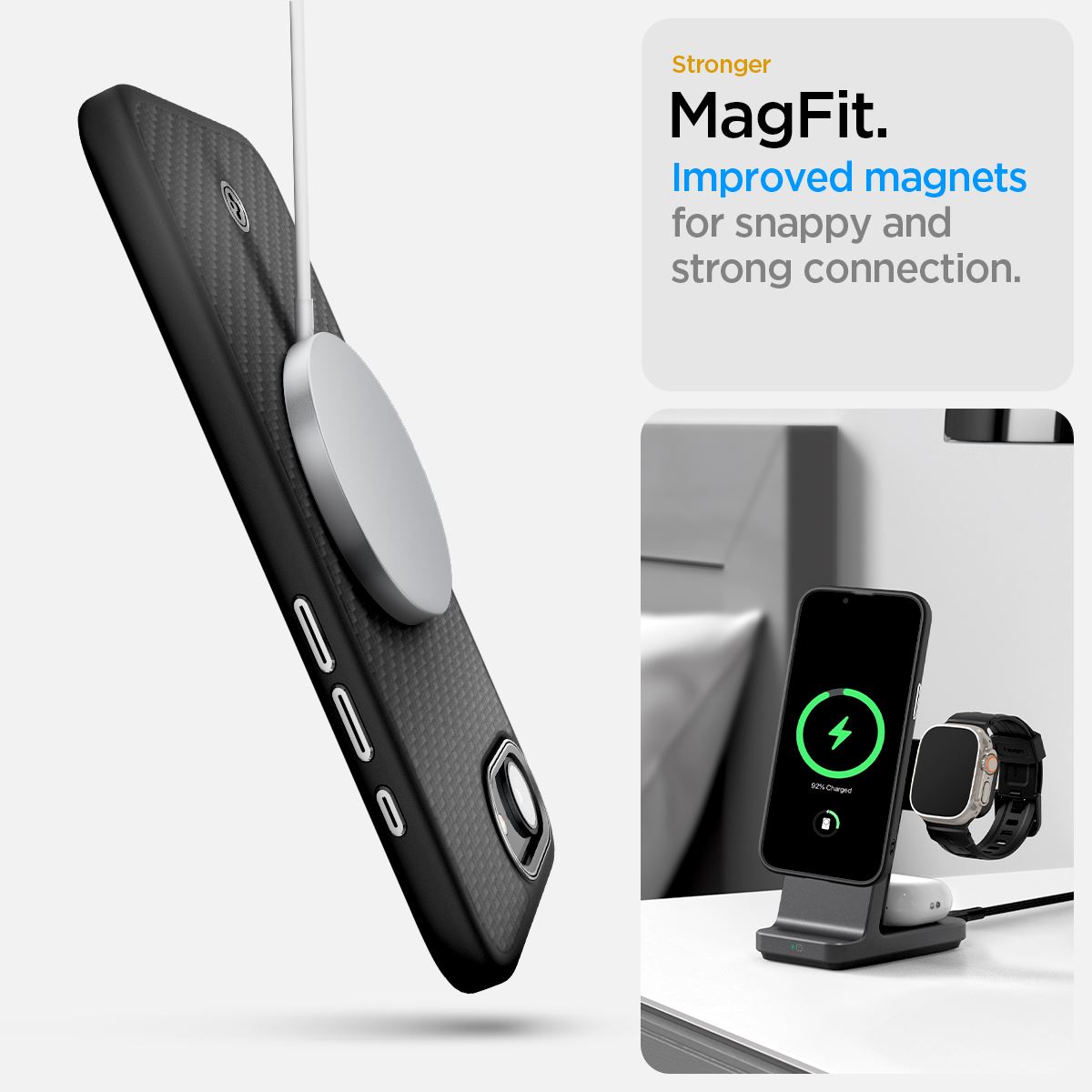 Spigen Enzo Aramid MagSafe, matte black - iPhone 16e (15)