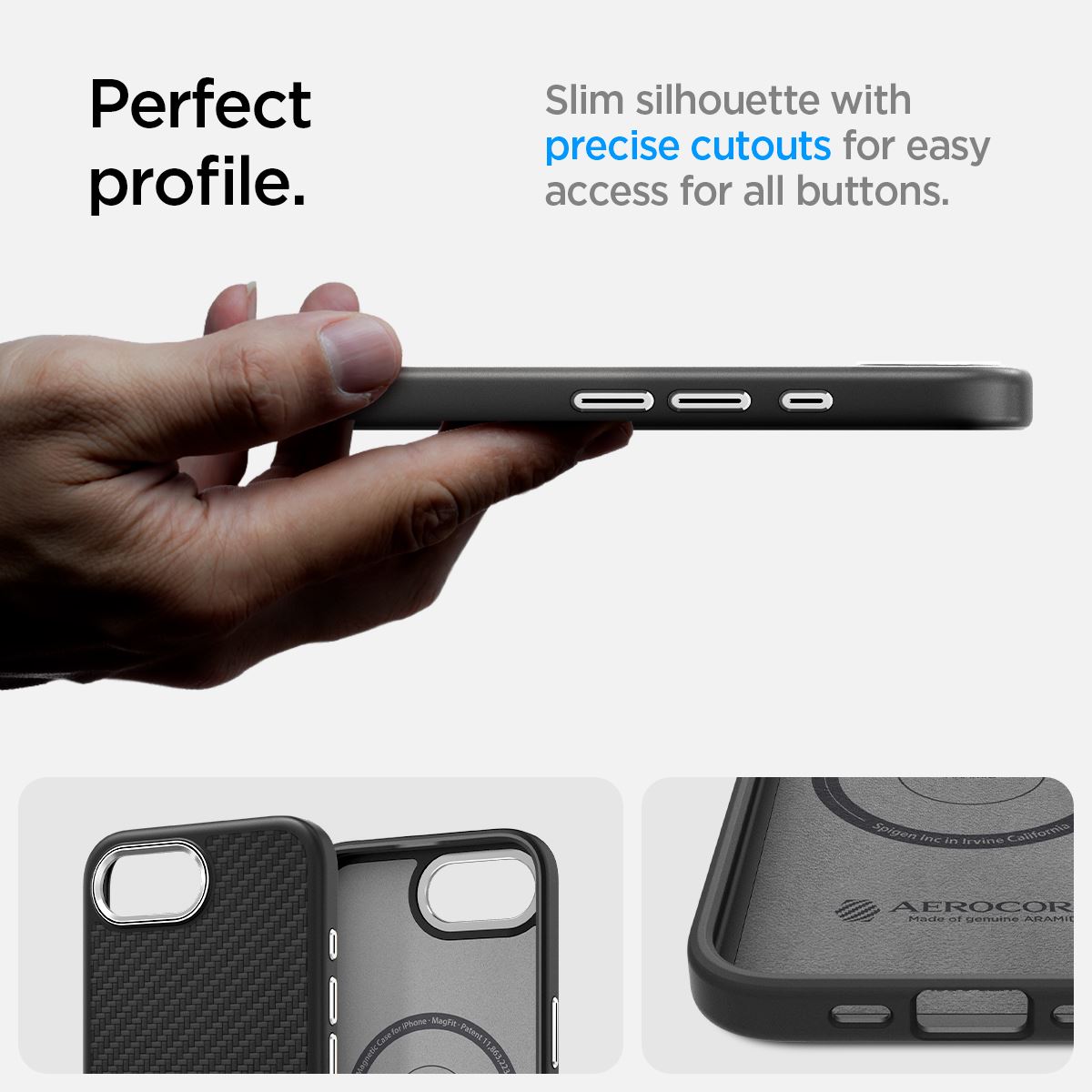 Spigen Enzo Aramid MagSafe, matte black - iPhone 16e (17)