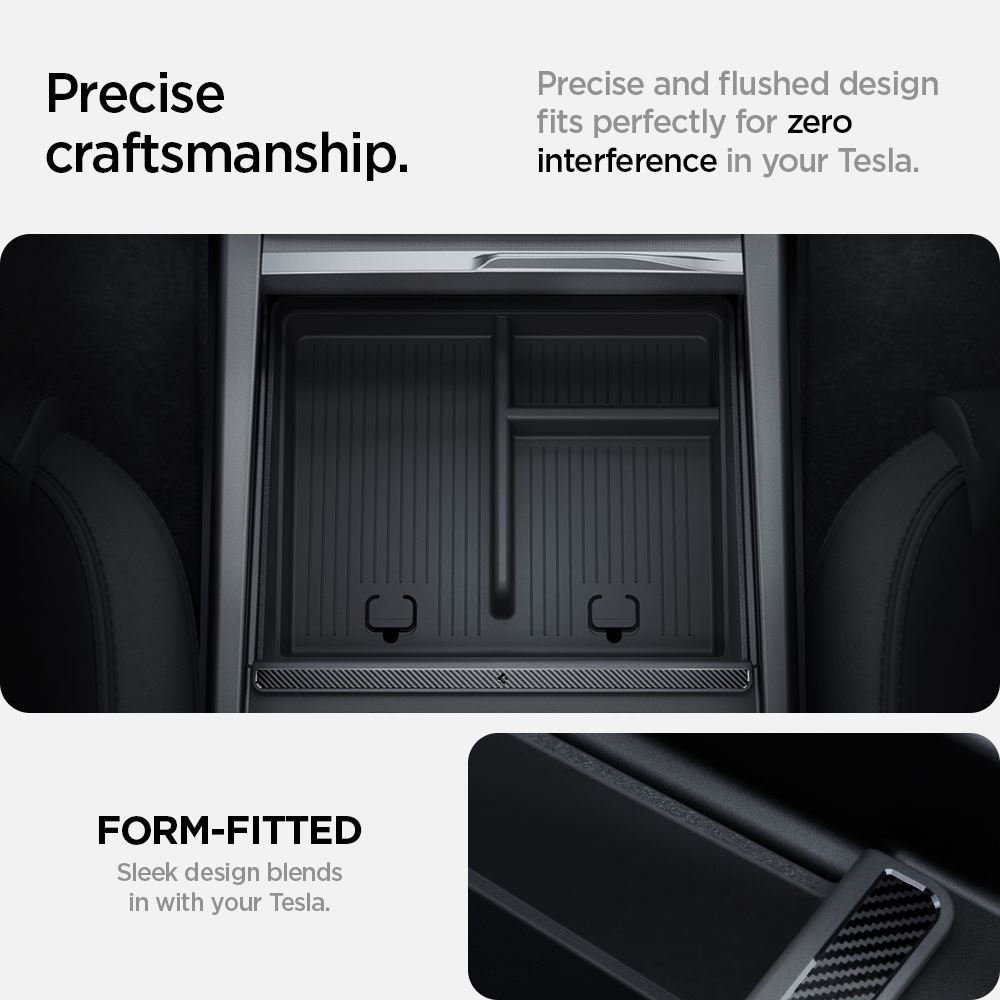 Spigen Tesla Console Organizer (Bottom), black - Tesla Model 3 2024 (12)