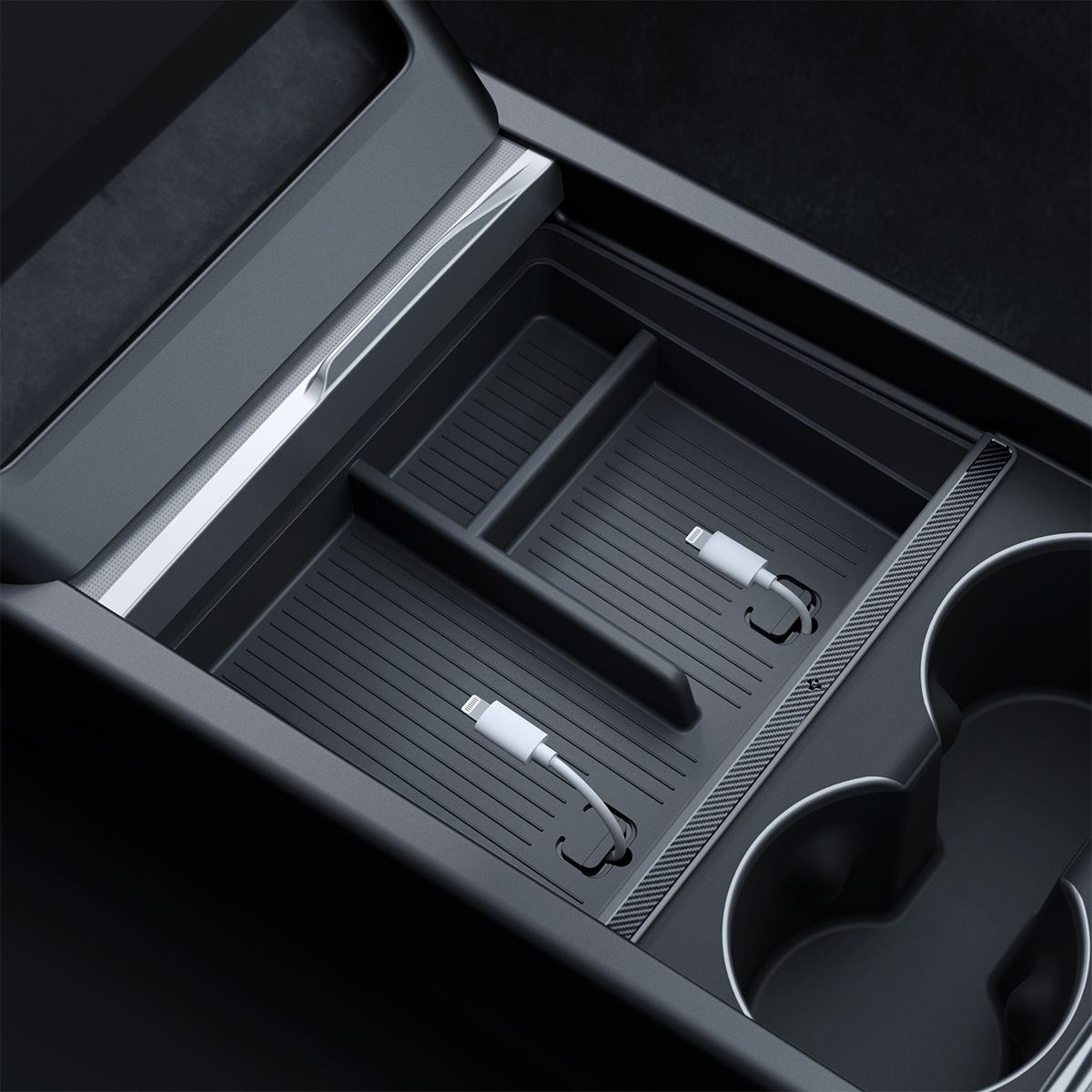 Spigen Tesla Console Organizer (Bottom), black - Tesla Model 3 2024 (14)