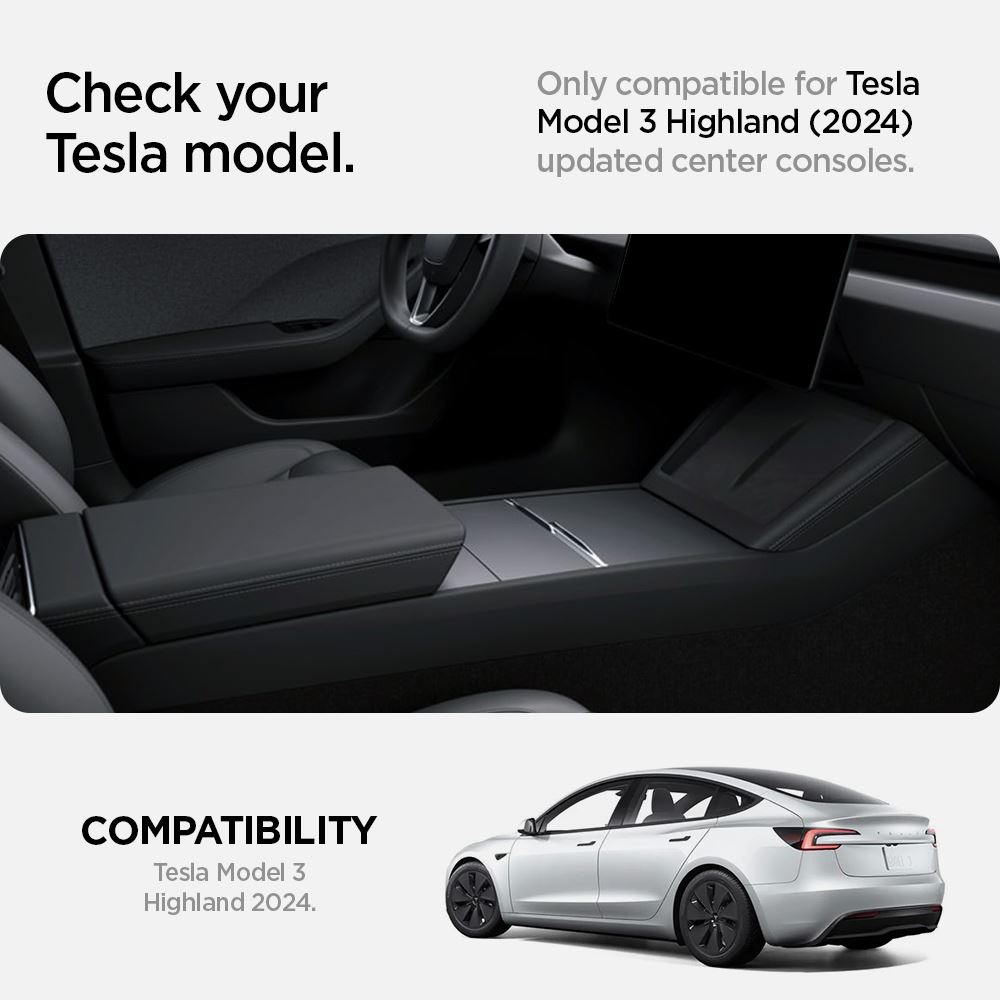 Spigen Tesla Console Organizer (Bottom), black - Tesla Model 3 2024 (7)