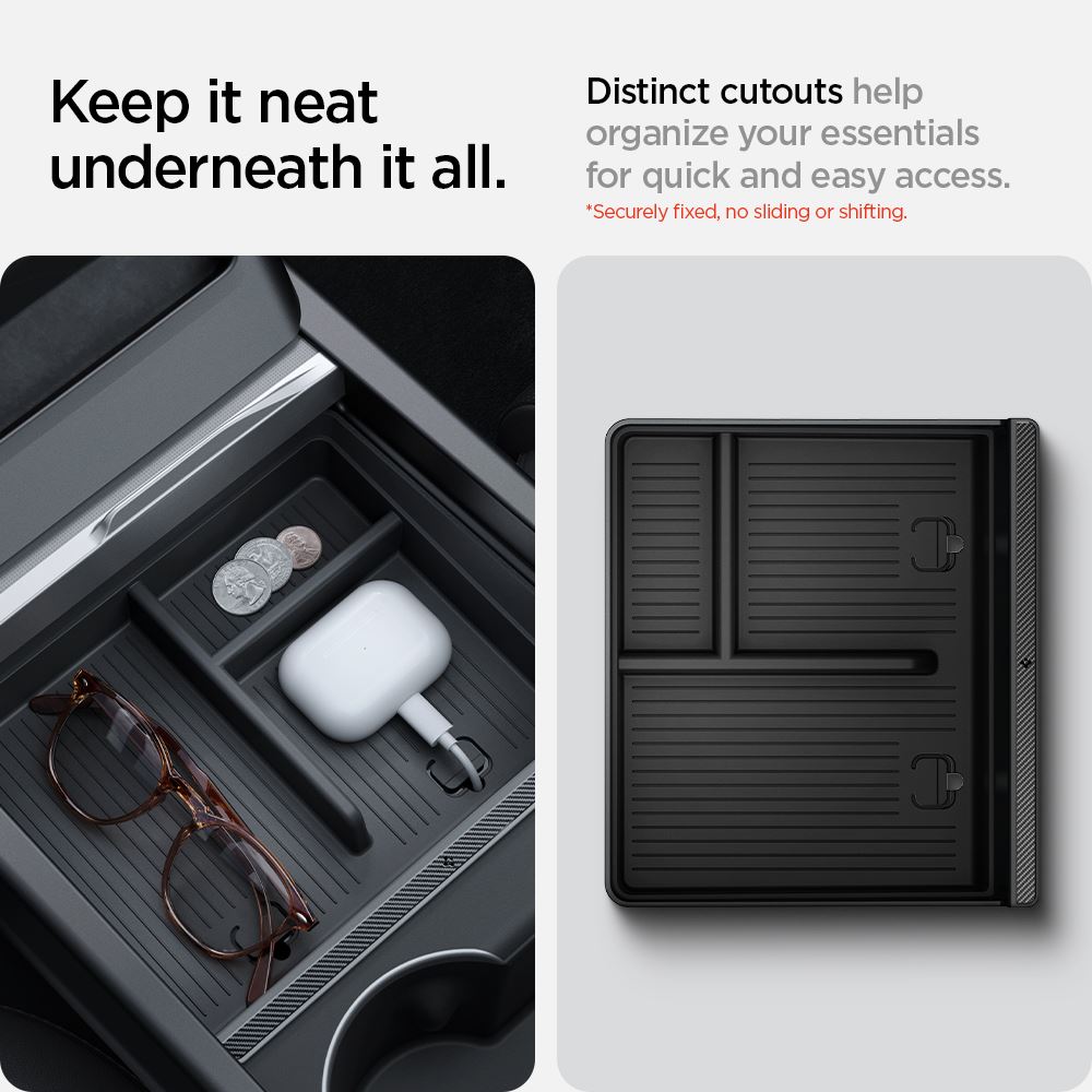 Spigen Tesla Console Organizer (Bottom), black - Tesla Model 3 2024 (8)