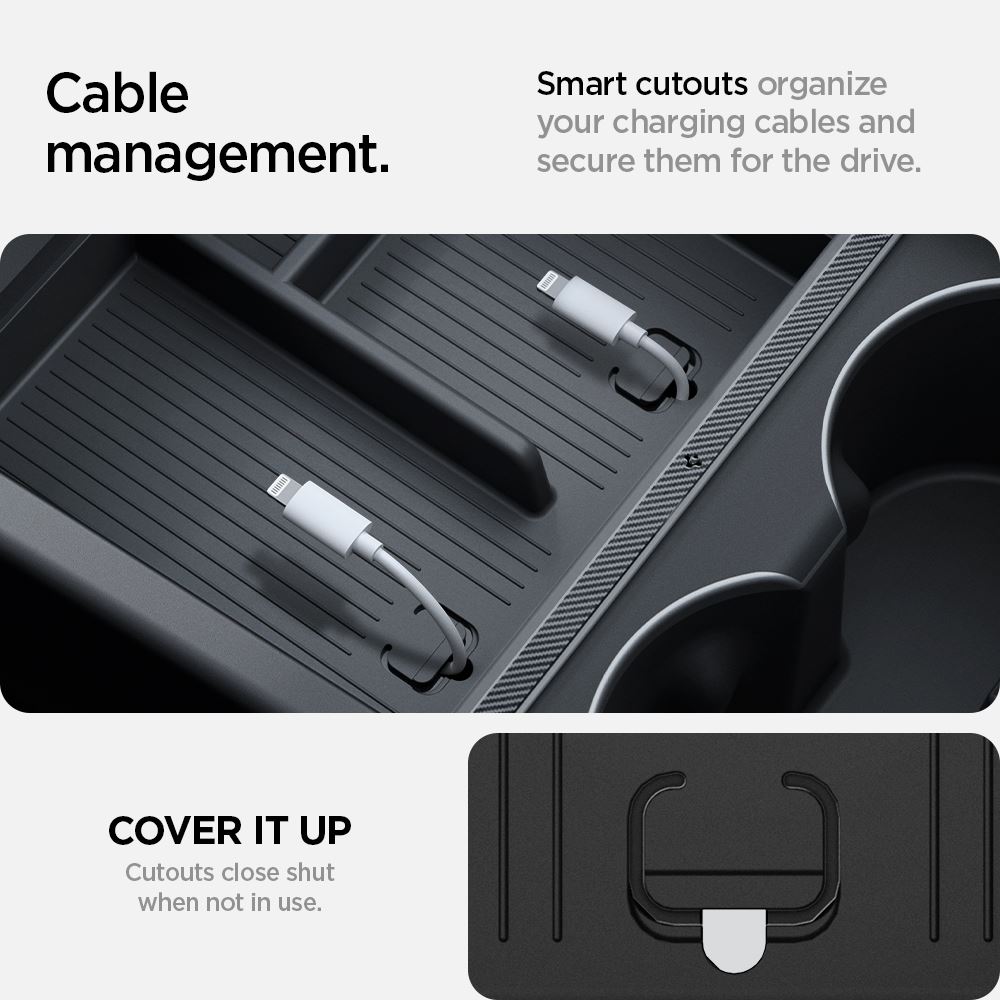 Spigen Tesla Console Organizer (Bottom), black - Tesla Model 3 2024 (9)