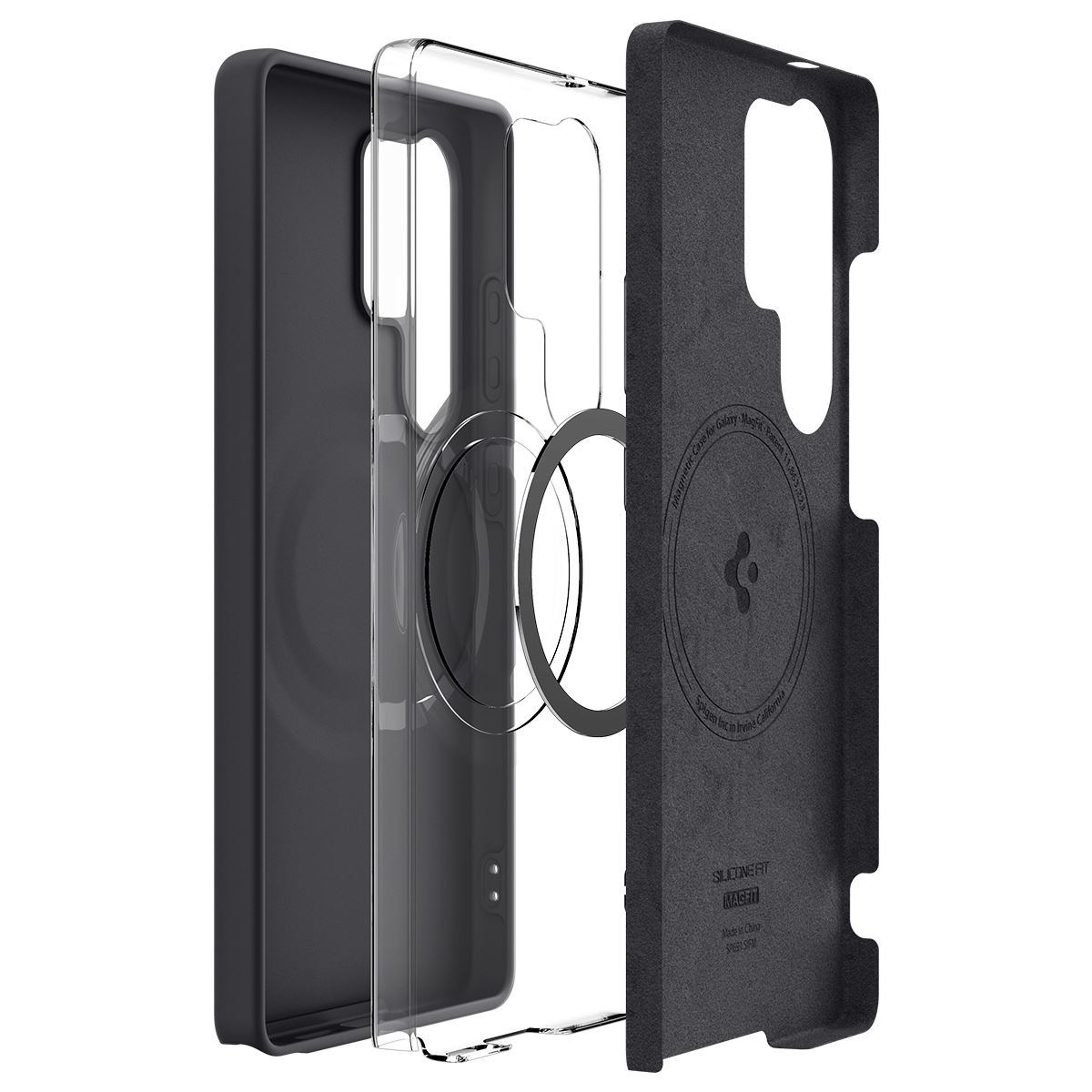 Spigen Silicone Fit MagSafe, black - Samsung Galaxy S25 Ultra (14)