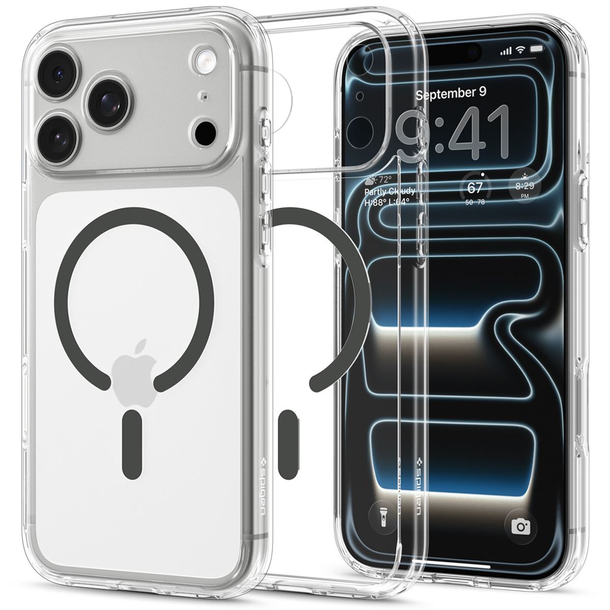 Spigen Ultra Hybrid MagSafe, clear graphite - iPhone 18 Pro/17 Pro (1)