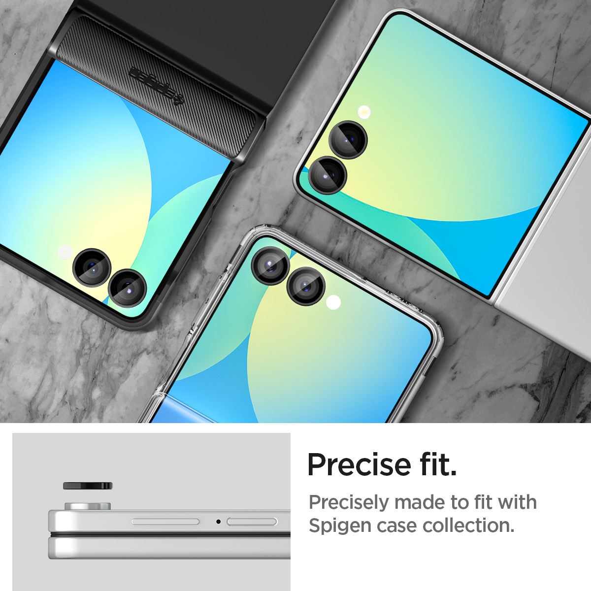 Spigen Glass tR EZ Fit Optik Pro HD 2 Pack, black - Samsung Galaxy Z Flip7 (11)