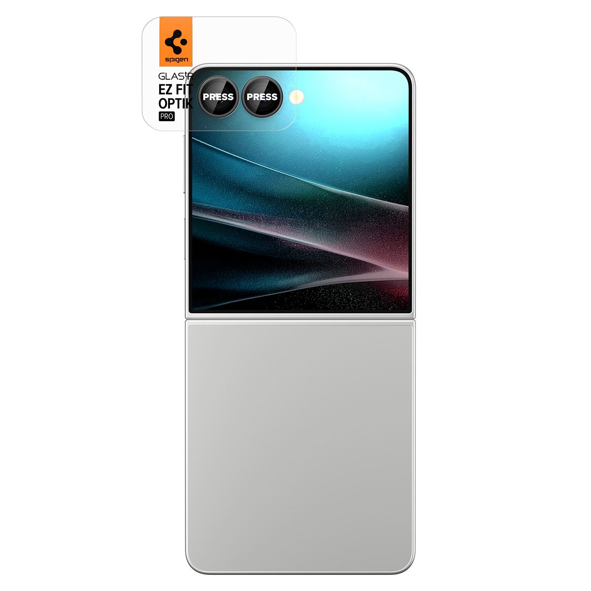 Spigen Glass tR EZ Fit Optik Pro HD 2 Pack, black - Samsung Galaxy Z Flip7 (2)