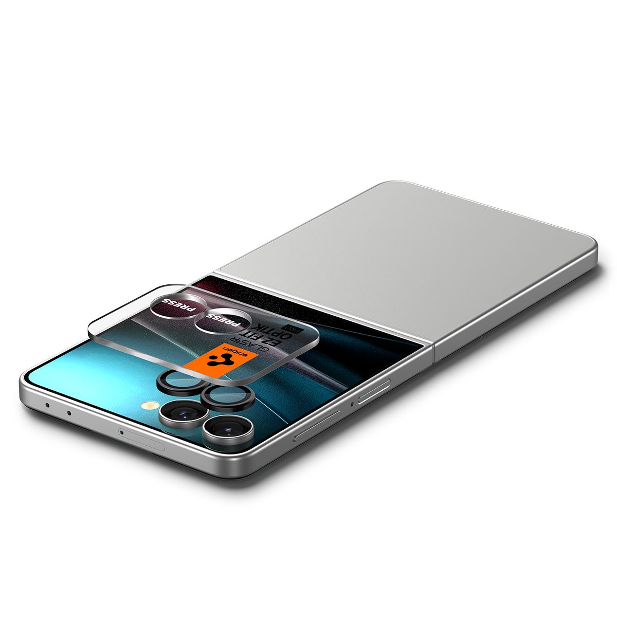 Spigen Glass tR EZ Fit Optik Pro HD 2 Pack, black - Samsung Galaxy Z Flip7 (5)