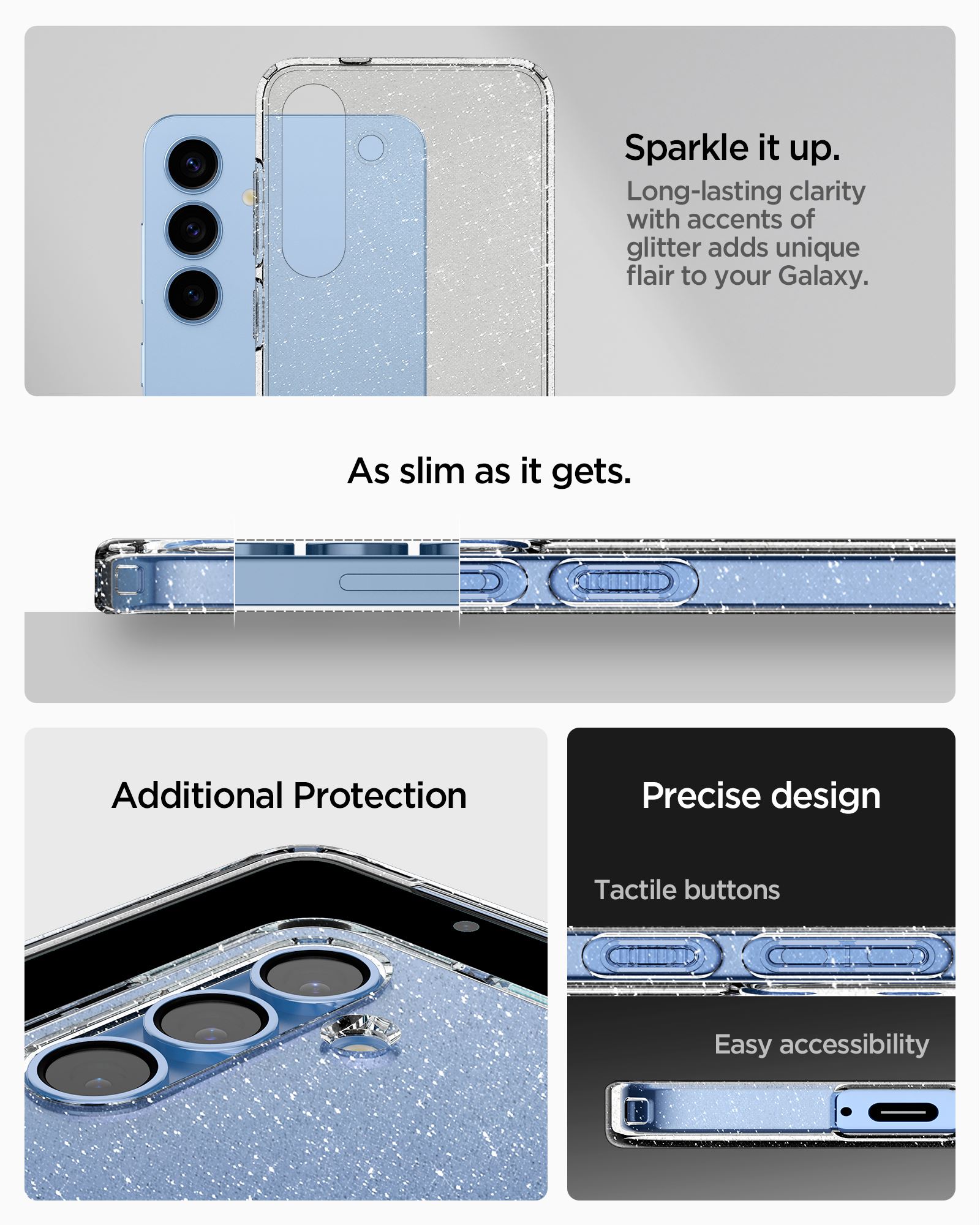 Spigen Liquid Crystal Glitter, crystal quartz - Samsung Galaxy S25+ (17)