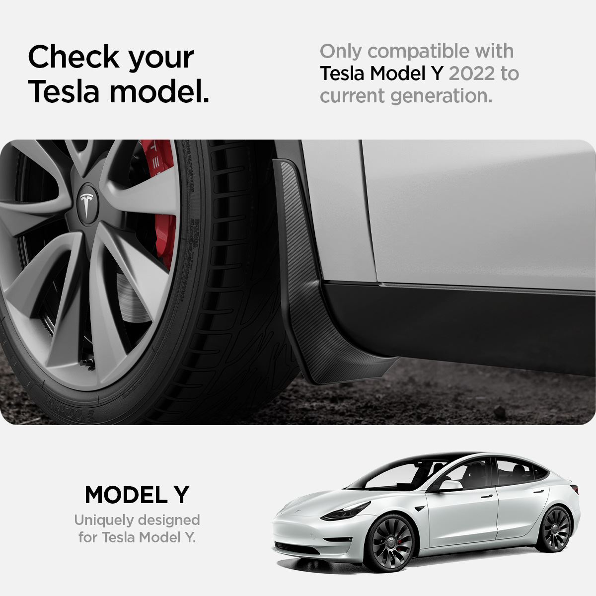 Spigen Tesla Mud Flaps, black - Tesla Model Y (10)