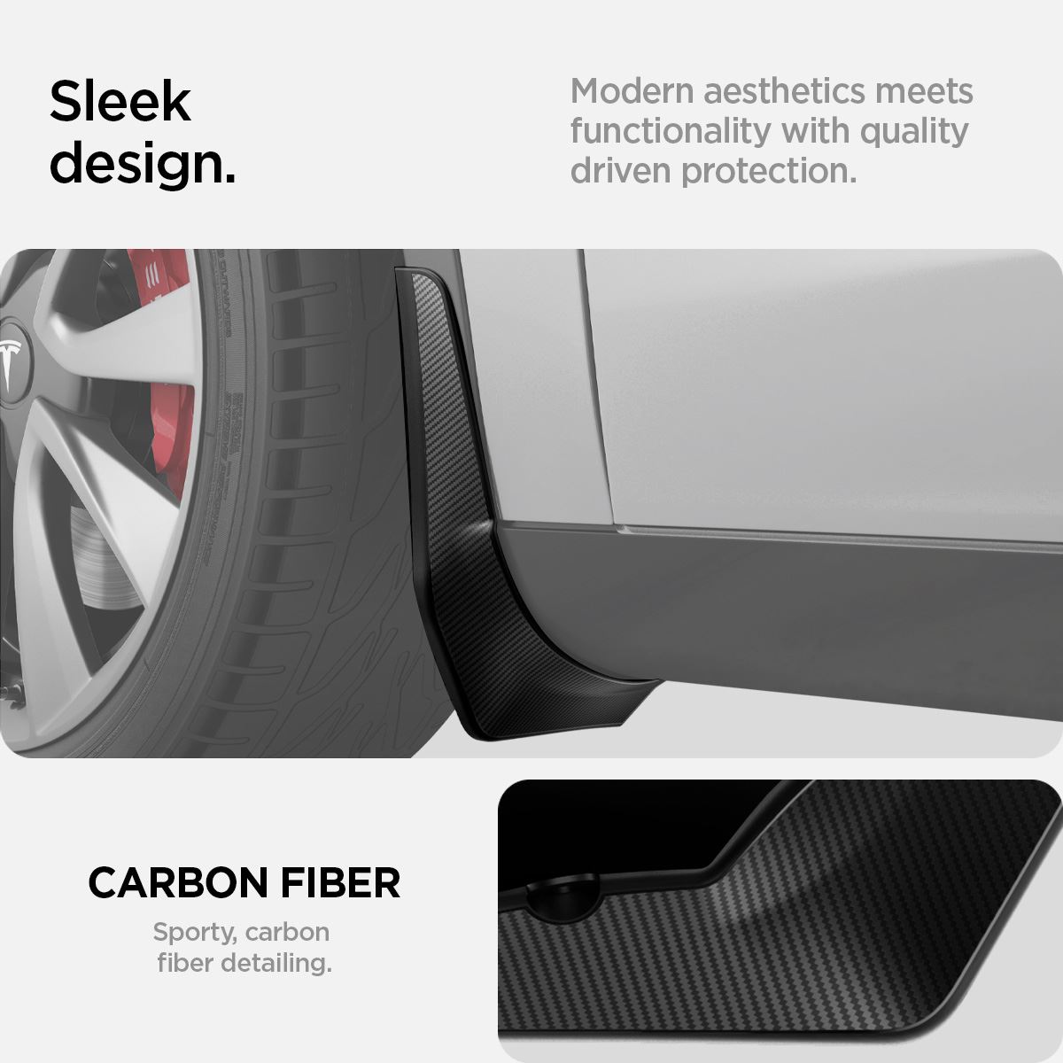 Spigen Tesla Mud Flaps, black - Tesla Model Y (11)