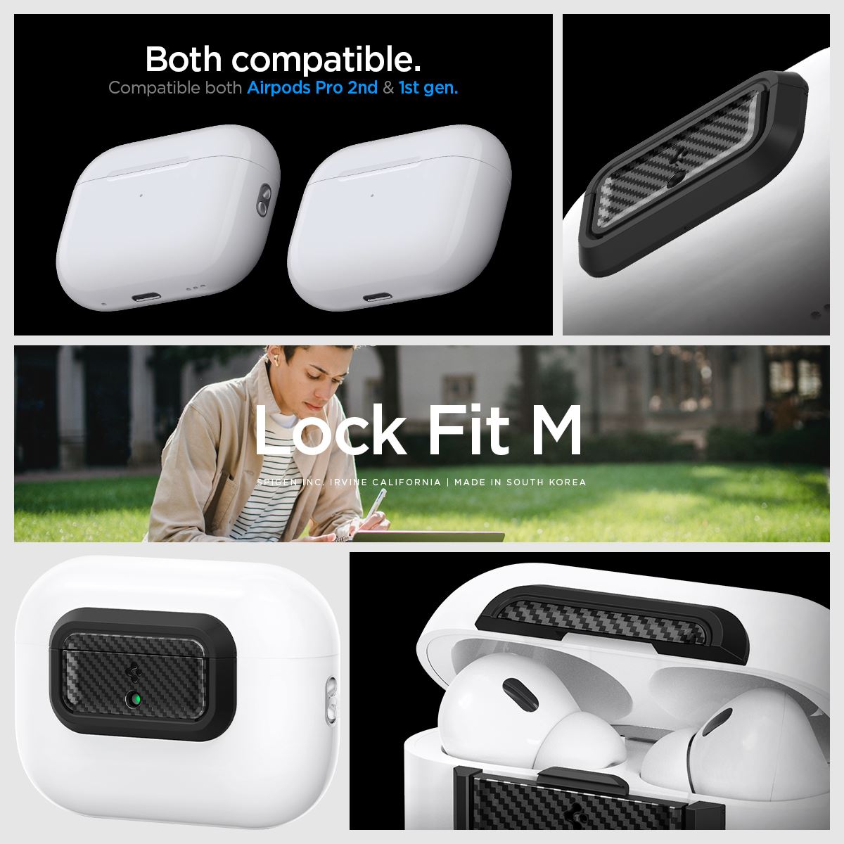 Spigen Lock Fit M, carbon - AirPods Pro (2nd/1st Gen) (14)