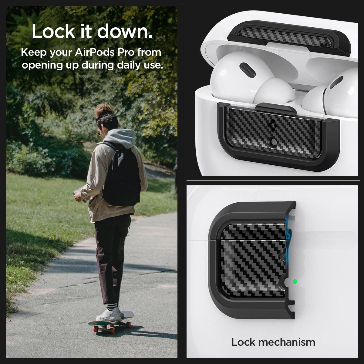 Spigen Lock Fit M, carbon - AirPods Pro (2nd/1st Gen) (15)