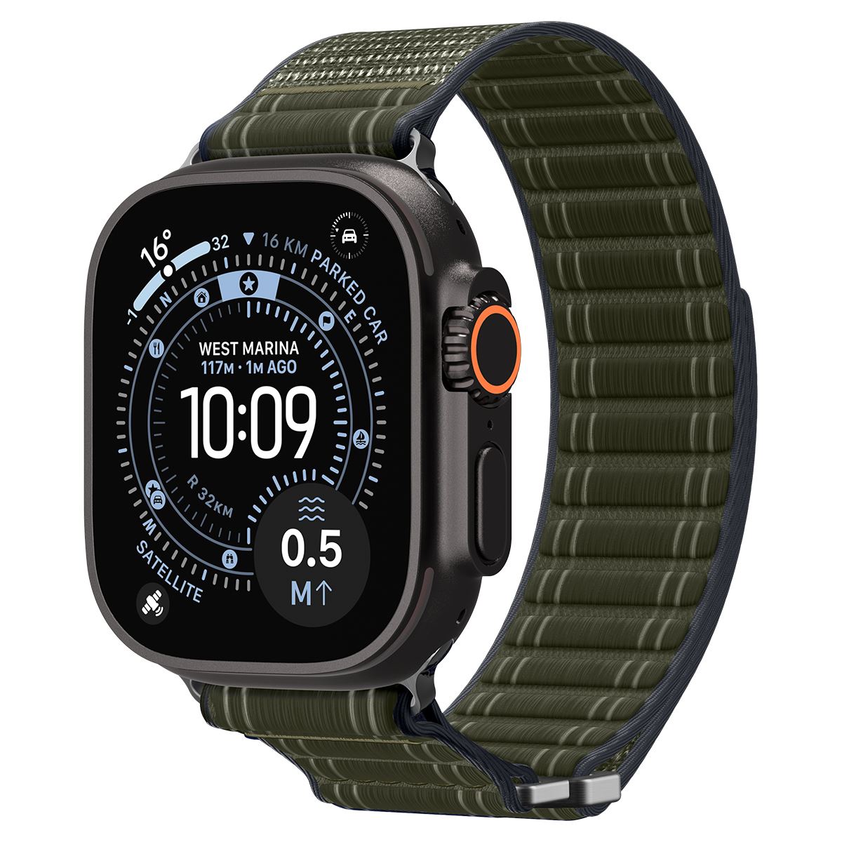 Spigen Fabric Band (hook-and-loop), green - Apple Watch 49mm/46mm/45mm/44mm (11)