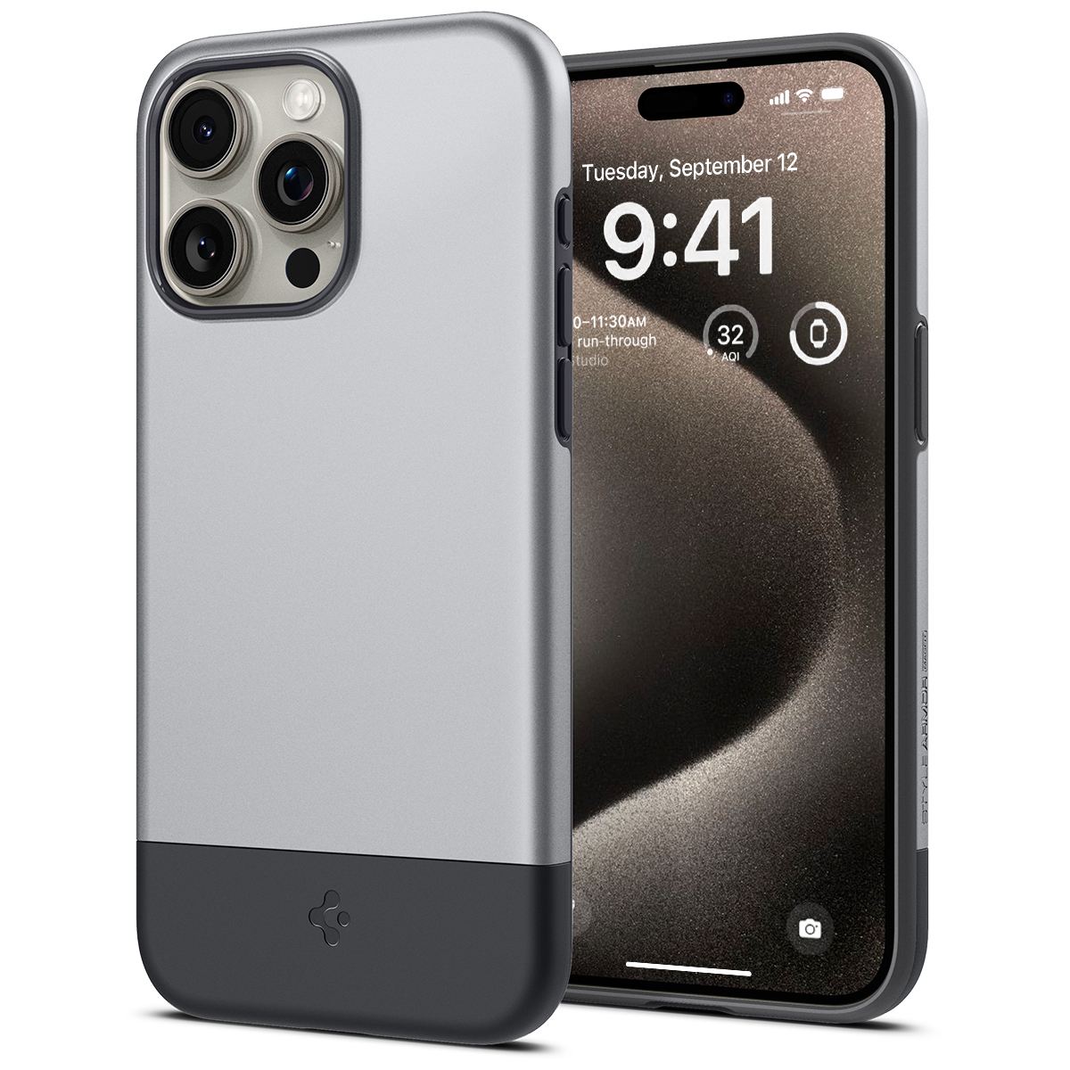 Spigen Style Armor MagSafe, classic silver - iPhone 15 Pro