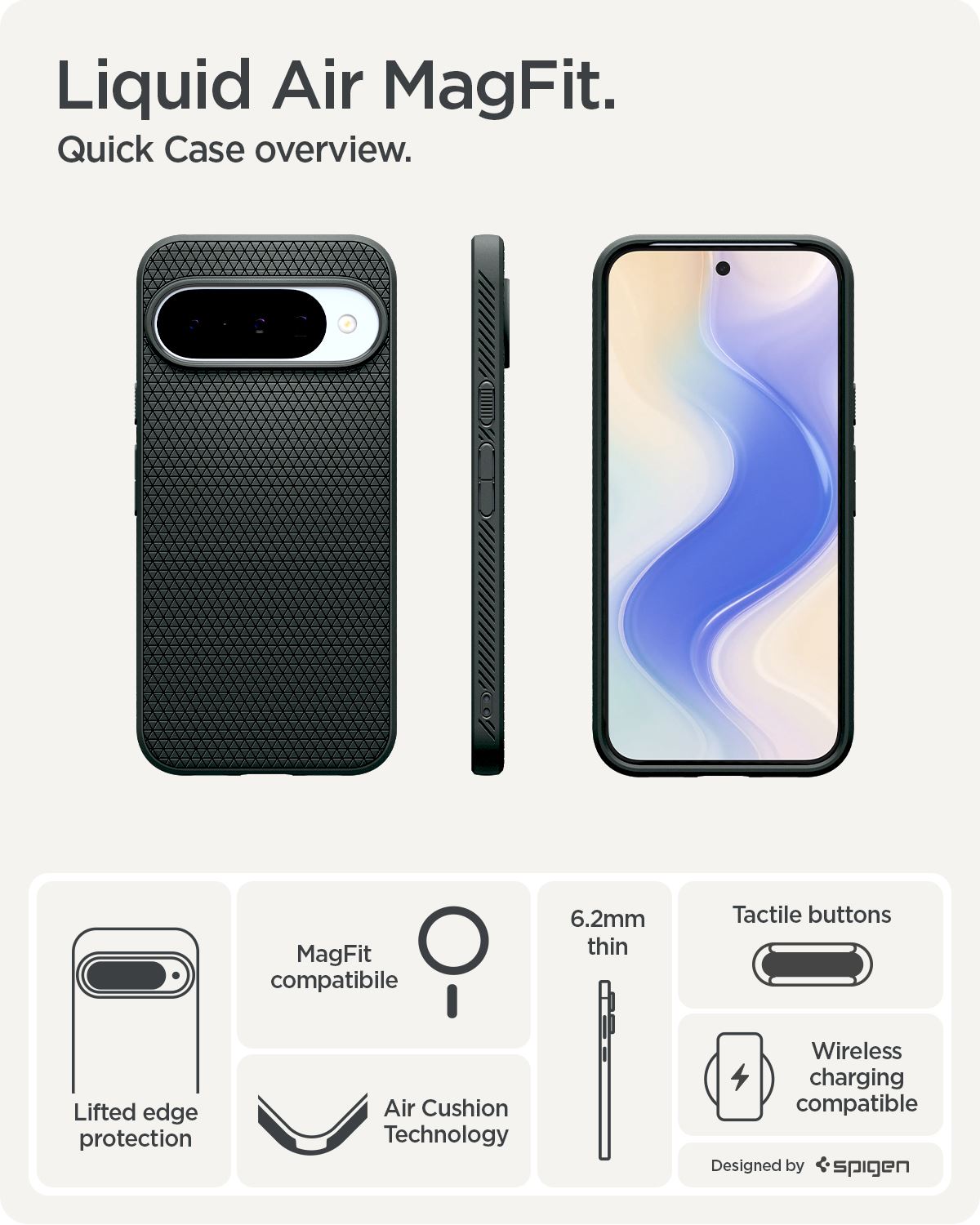 Spigen Liquid Air MagSafe abyss green - Google Pixel 10 Pro/Pixel 10 (11)