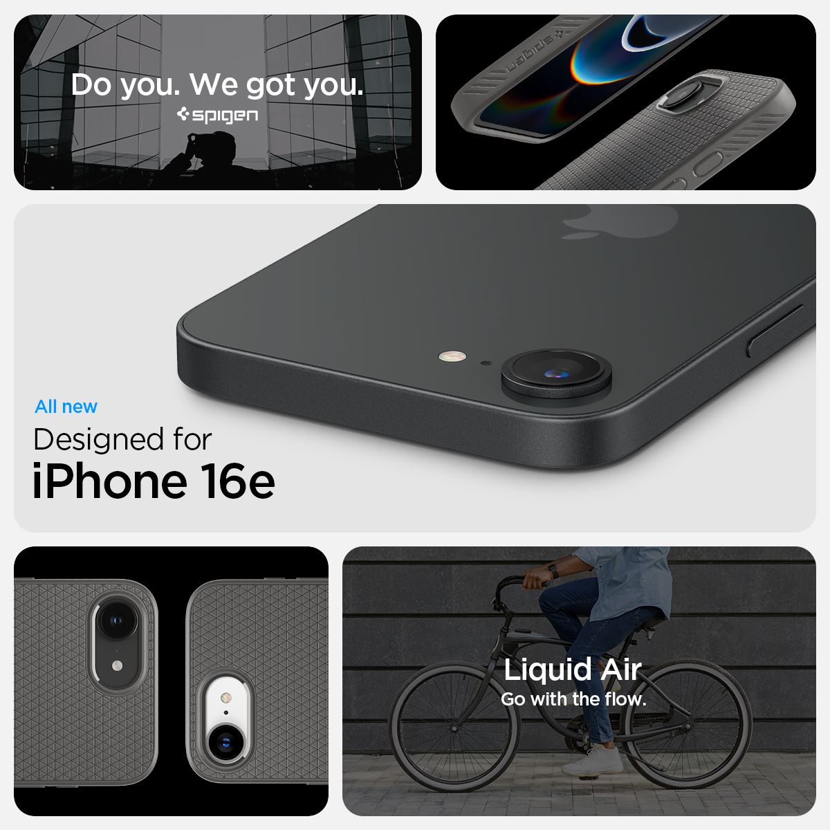 Spigen Liquid Air, marble gray - iPhone 16e (15)