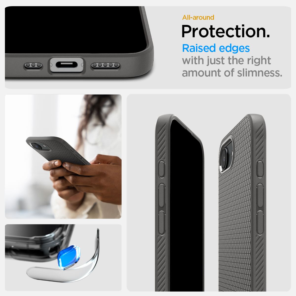 Spigen Liquid Air, marble gray - iPhone 16e (20)