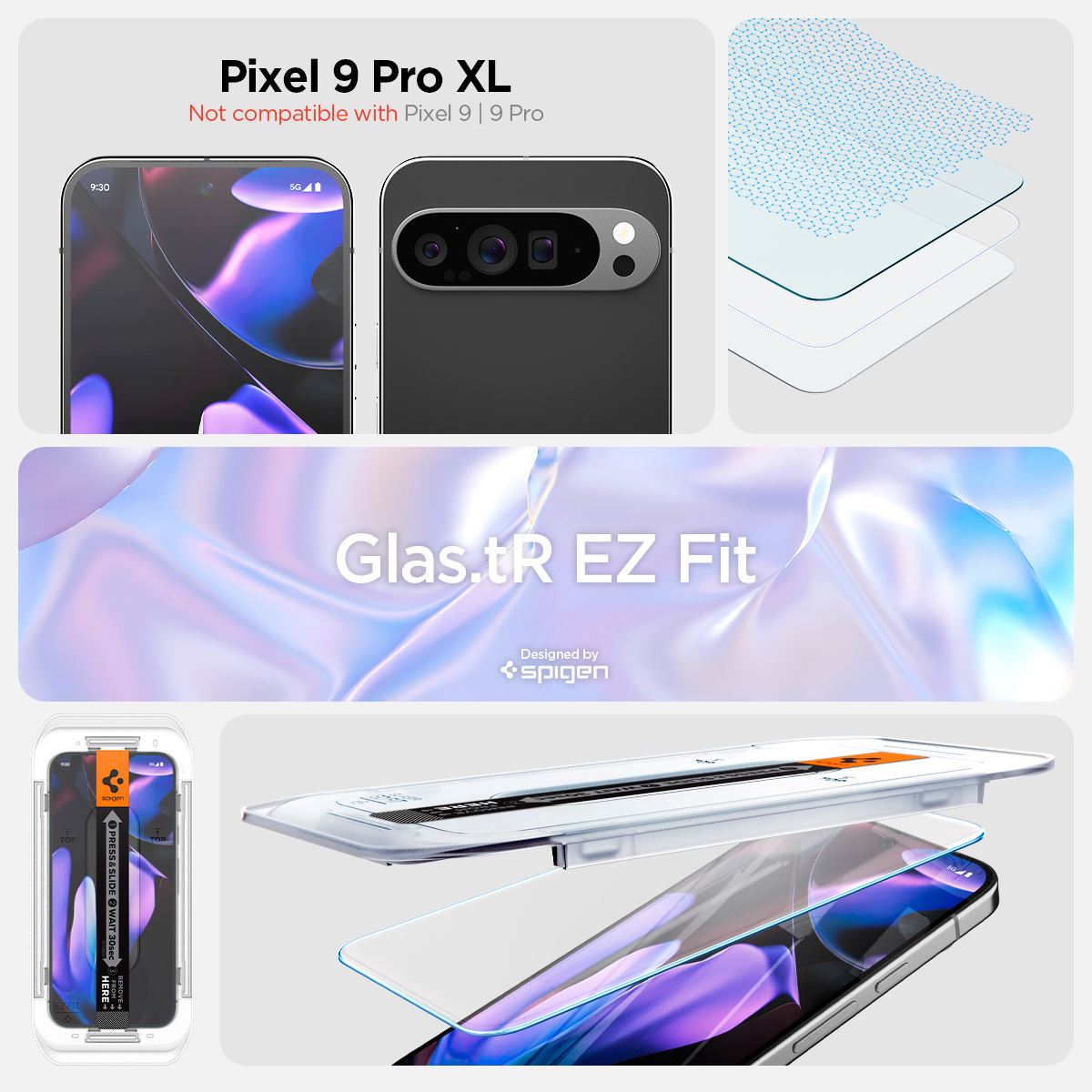 Spigen Glass tR EZ Fit 2 Pack, transparency - Google Pixel 9 Pro XL (7)