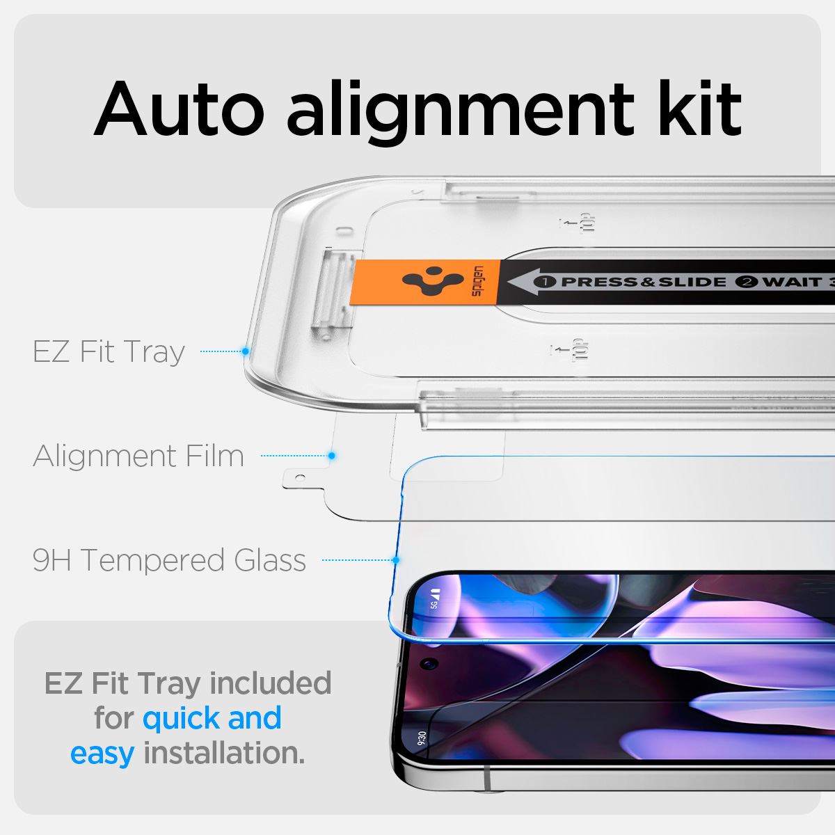 Spigen Glass tR EZ Fit 2 Pack, transparency - Google Pixel 9 Pro XL (8)