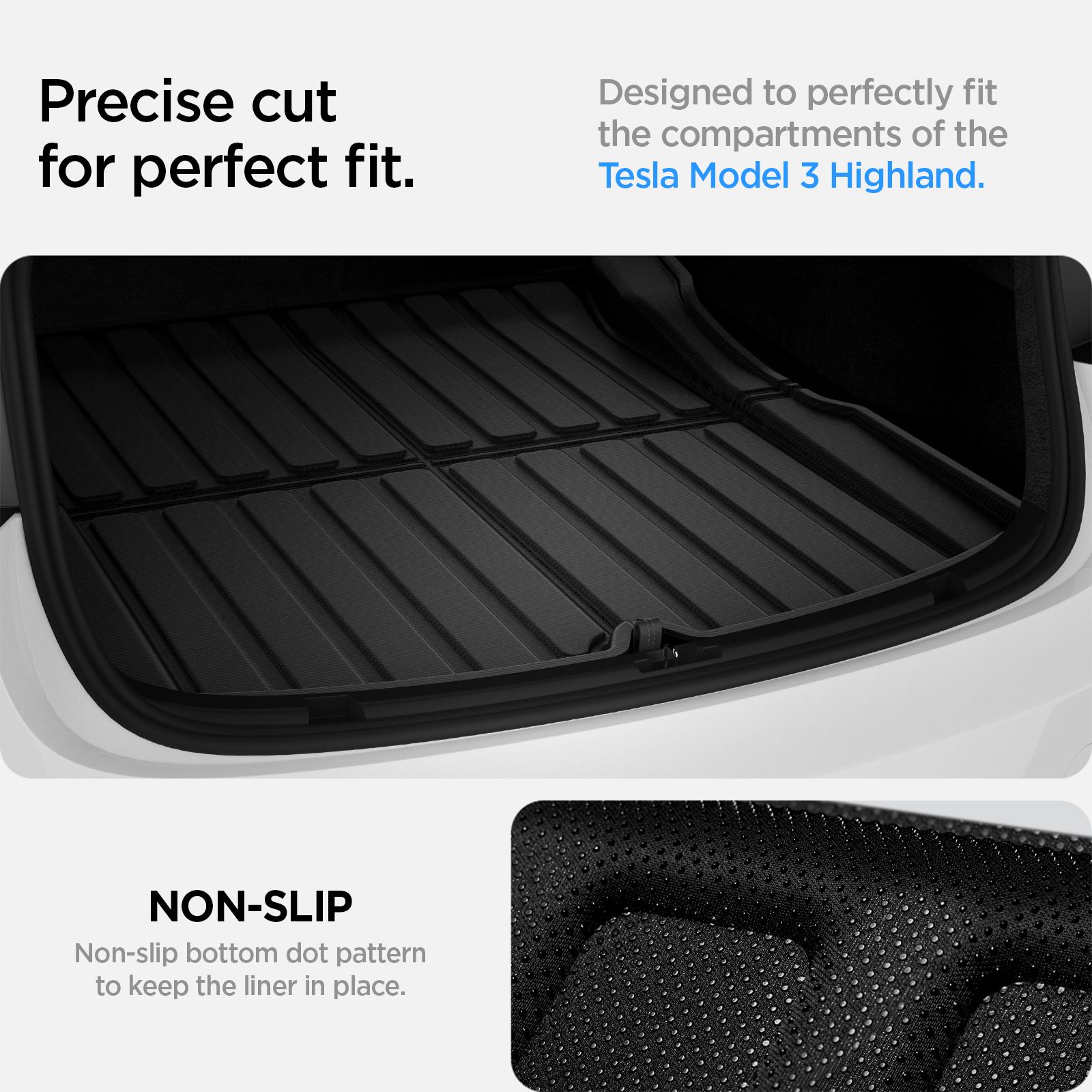 Spigen Tesla Car Mat Rear Trunk, black - Tesla Model 3  (15)