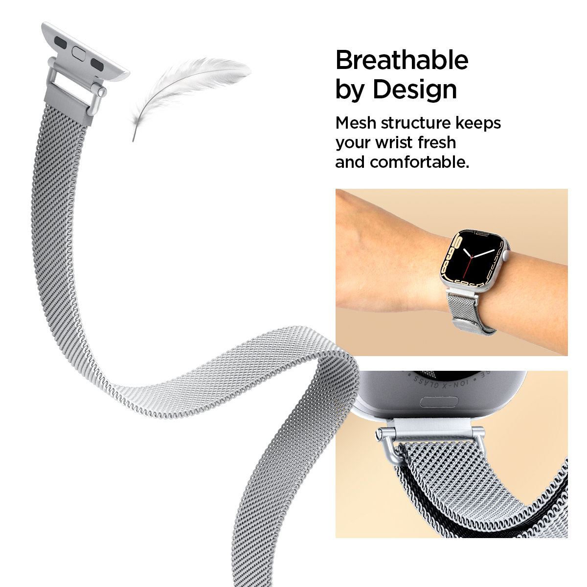 Spigen Metal Band, silver - Apple Watch 42mm/41mm/40mm (13)