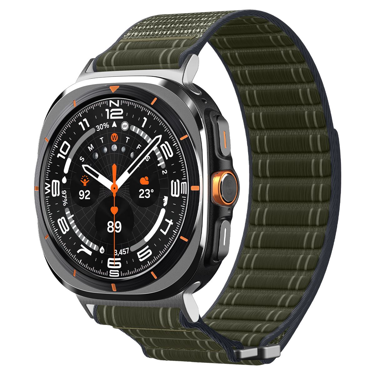Spigen Fabric Band (hook-and-loop), green - Samsung Galaxy Watch Ultra 47mm (1)