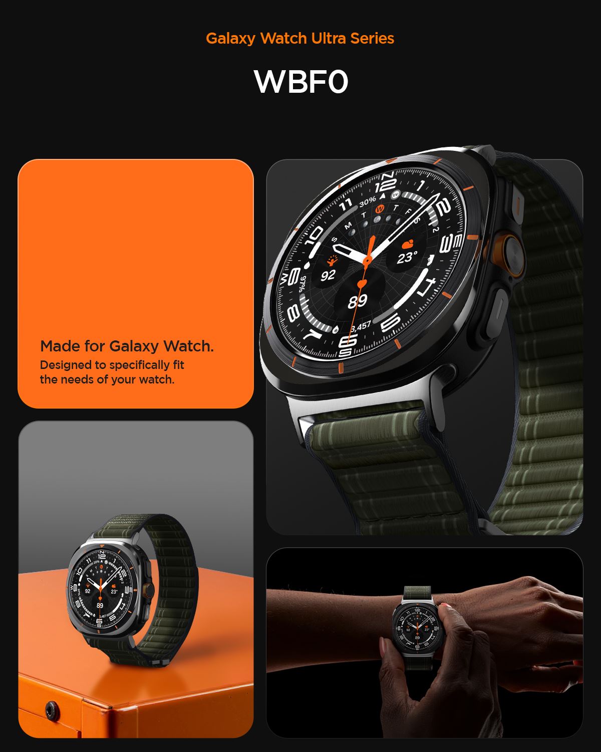 Spigen Fabric Band (hook-and-loop), green - Samsung Galaxy Watch Ultra 47mm (15)