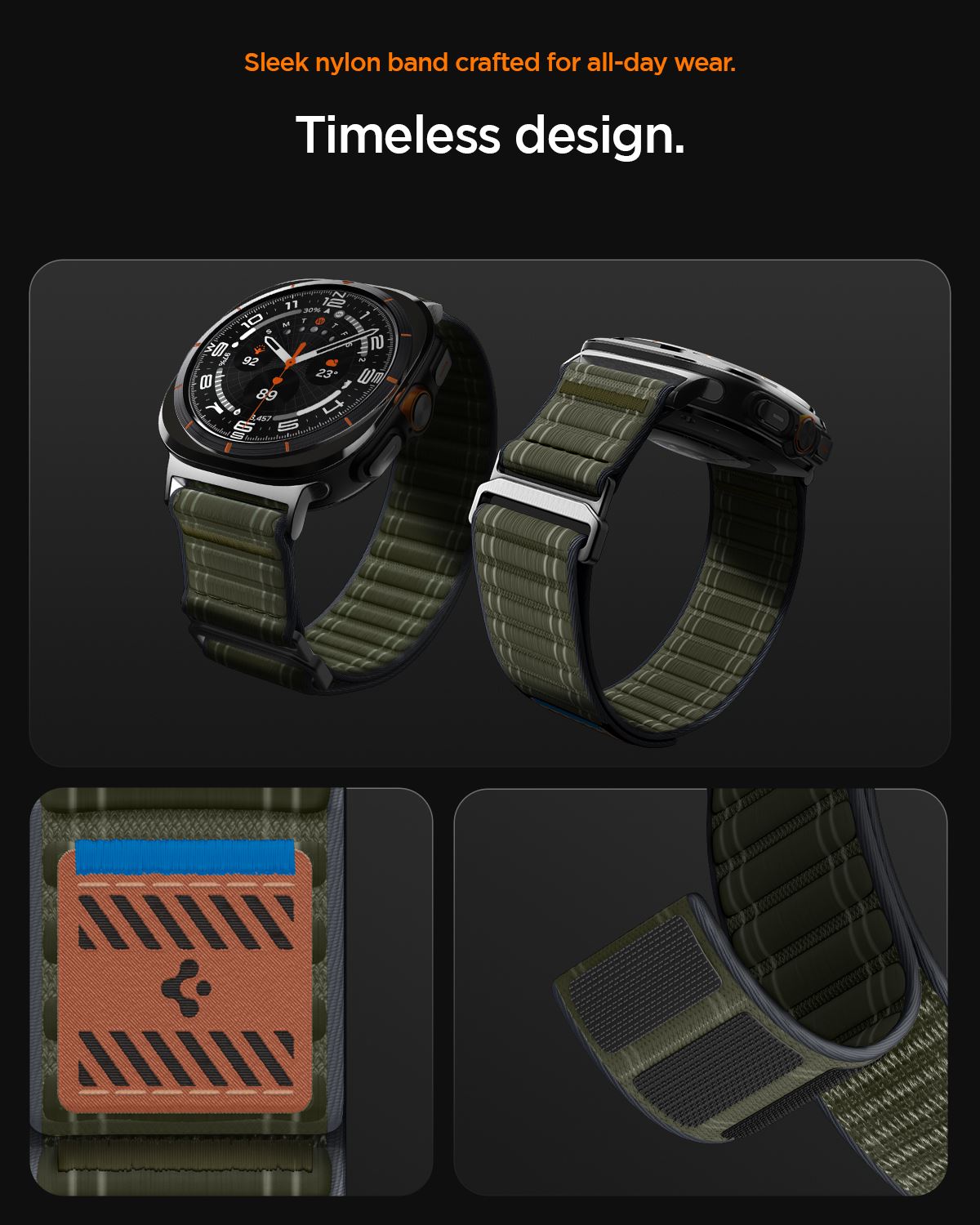 Spigen Fabric Band (hook-and-loop), green - Samsung Galaxy Watch Ultra 47mm (17)