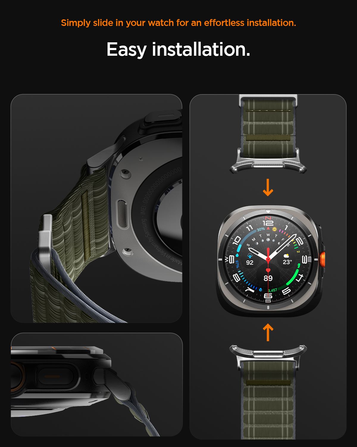 Spigen Fabric Band (hook-and-loop), green - Samsung Galaxy Watch Ultra 47mm (19)