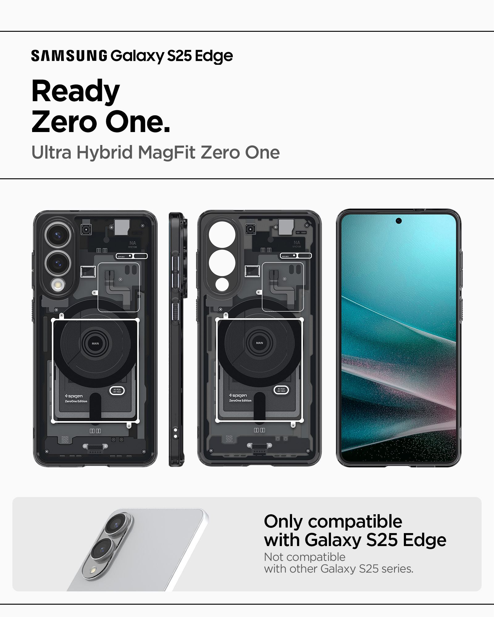 Spigen Ultra Hybrid MagSafe, zero one black - Samsung Galaxy S25 Edge (8)