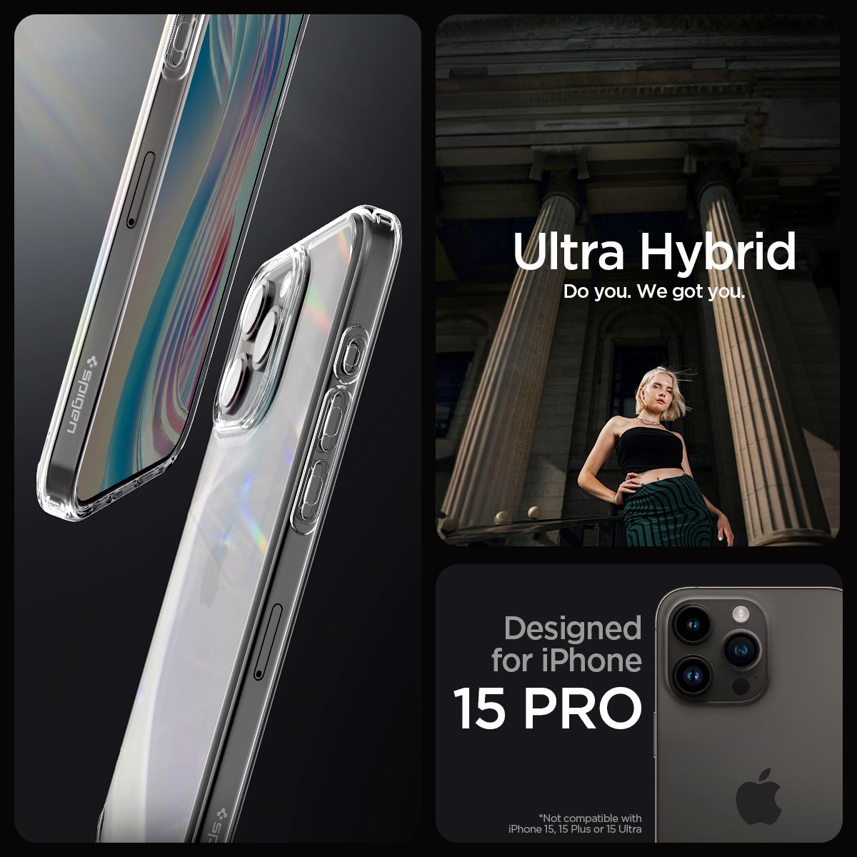 Spigen Ultra Hybrid, crystal clear - iPhone 15 Pro (10)